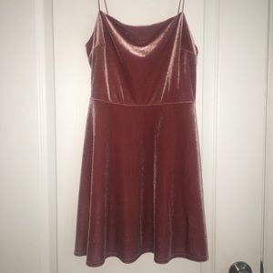 Velvet Spaghetti Strap Dress